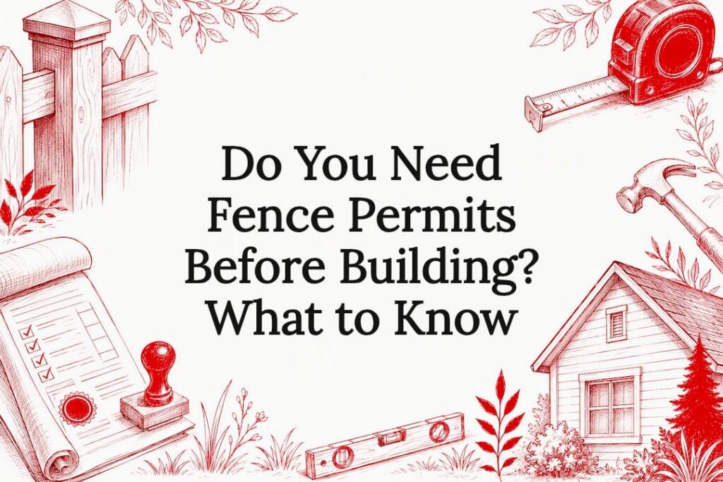 Decorative fence permit title card illustration