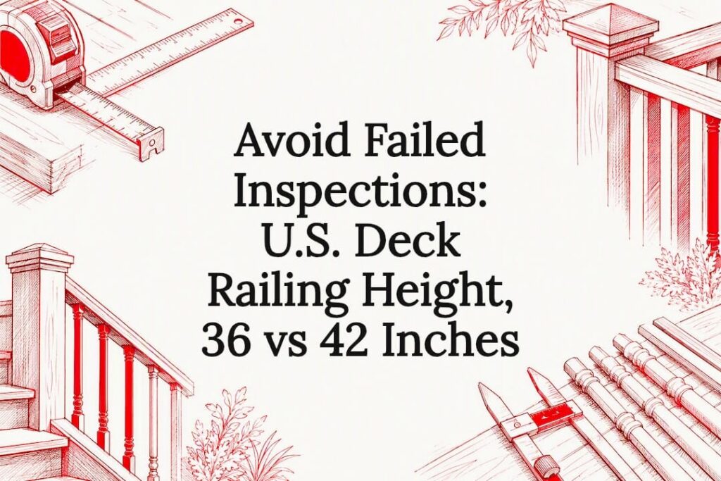 Deck railing code title card illustration
