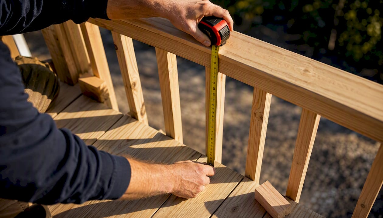 Measuring from deck surface to rail top