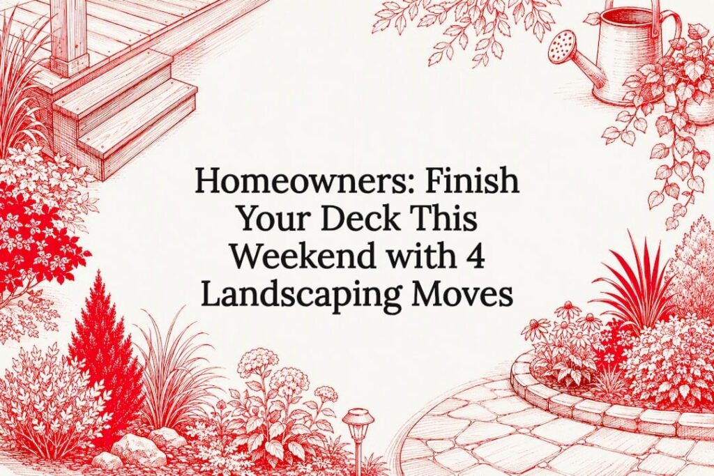 Decorative deck landscaping title card