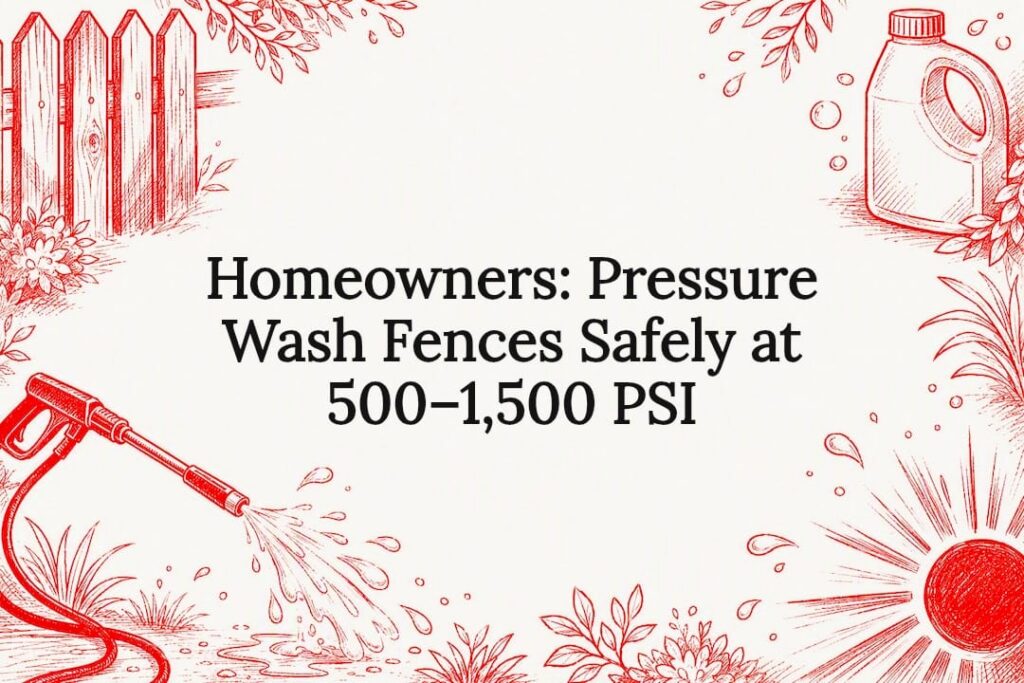 Decorative fence washing title card illustration