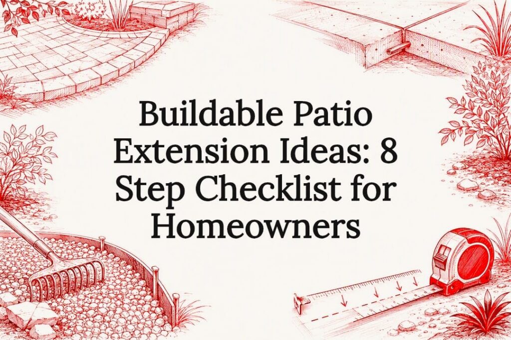 Decorative patio extension checklist title card