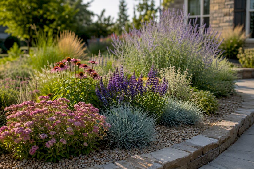 Homeowners: 3 Low Maintenance Landscaping Moves Contractors Recommend Drought tolerant plants in sunny garden