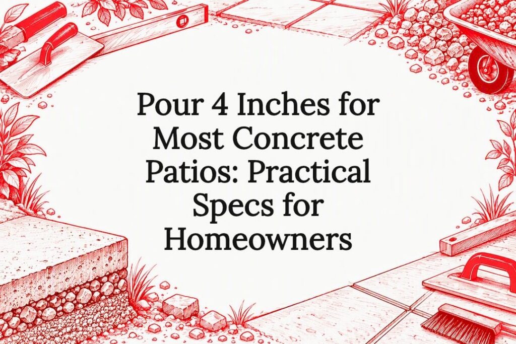 Decorative concrete patio title card illustration