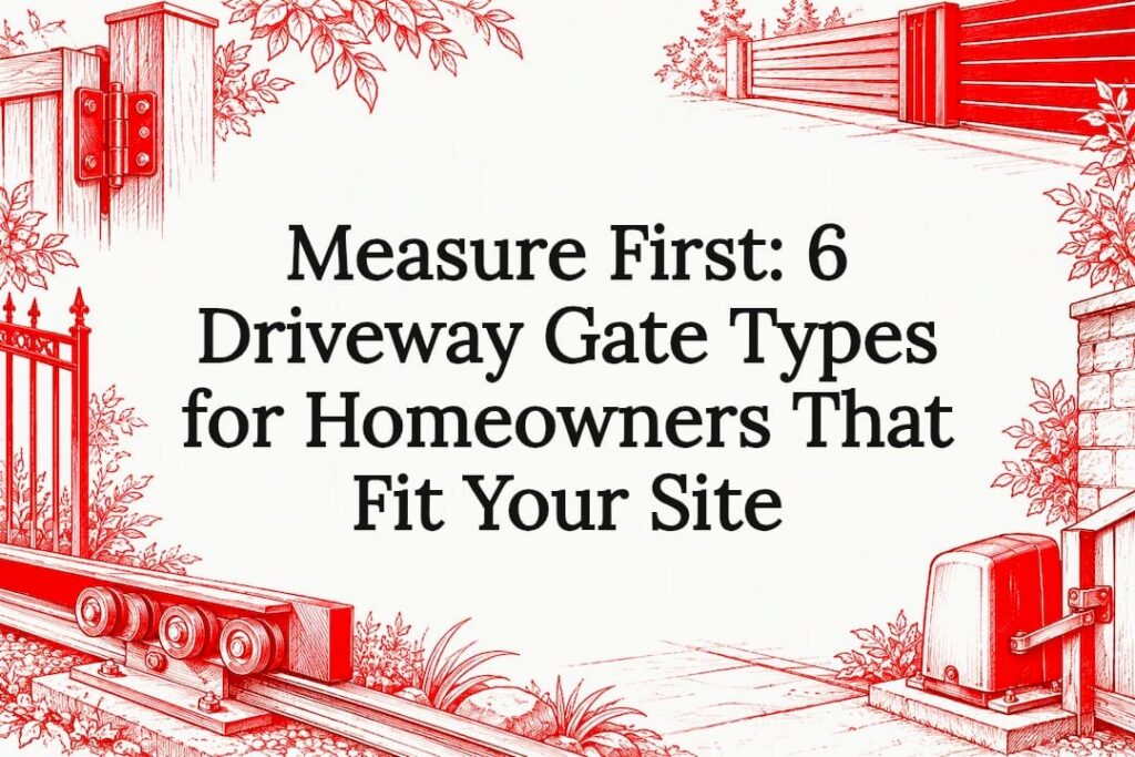 Decorative driveway gate types title card
