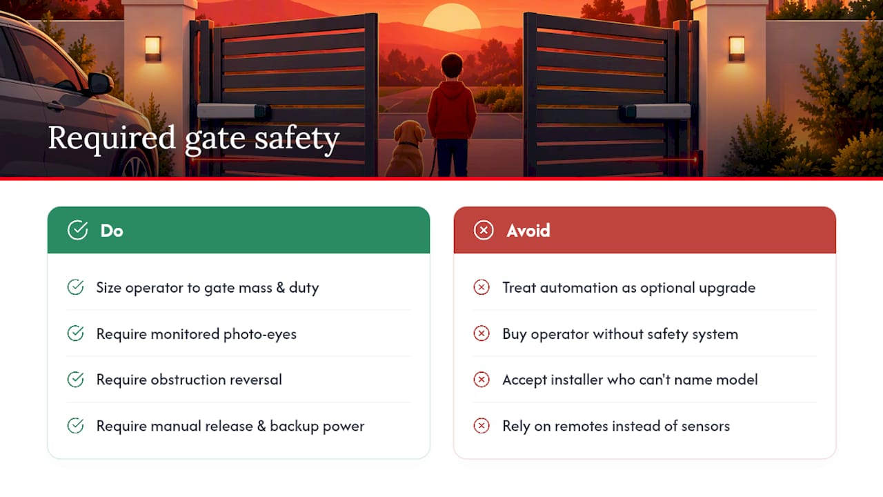 What Safety Standards Should Your Automated Gate Meet? — overview diagram
