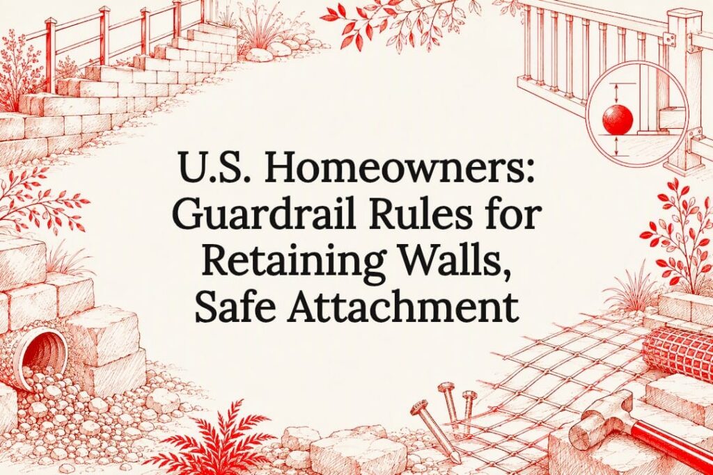 Decorative retaining wall guardrail title card