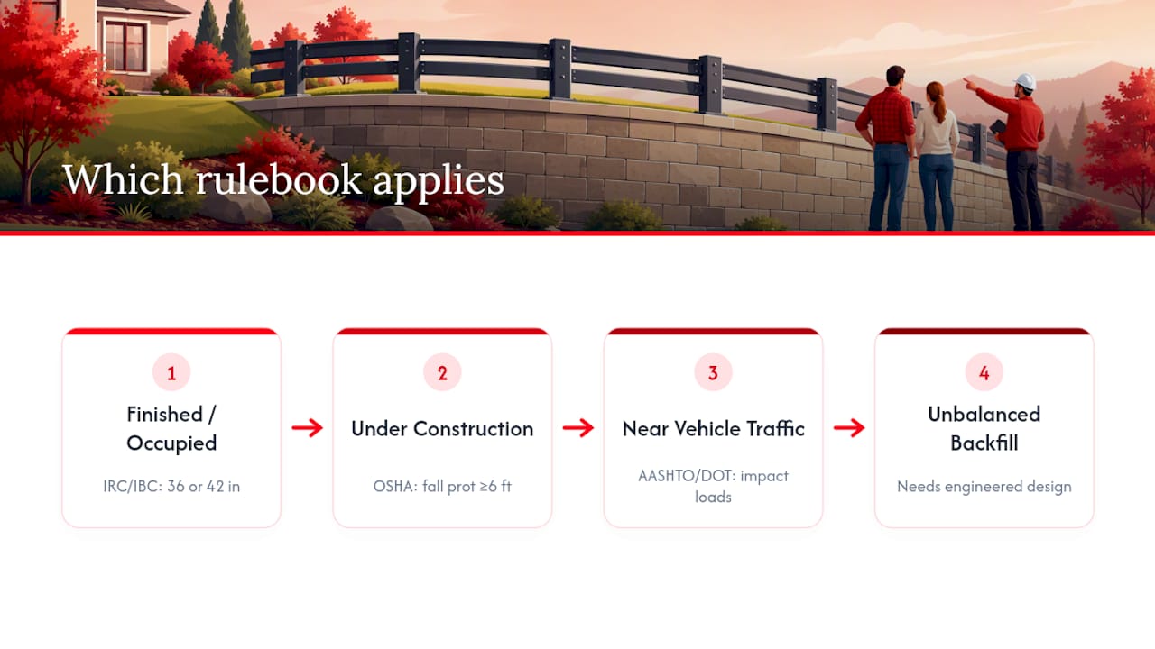 Decision path for retaining wall rules
