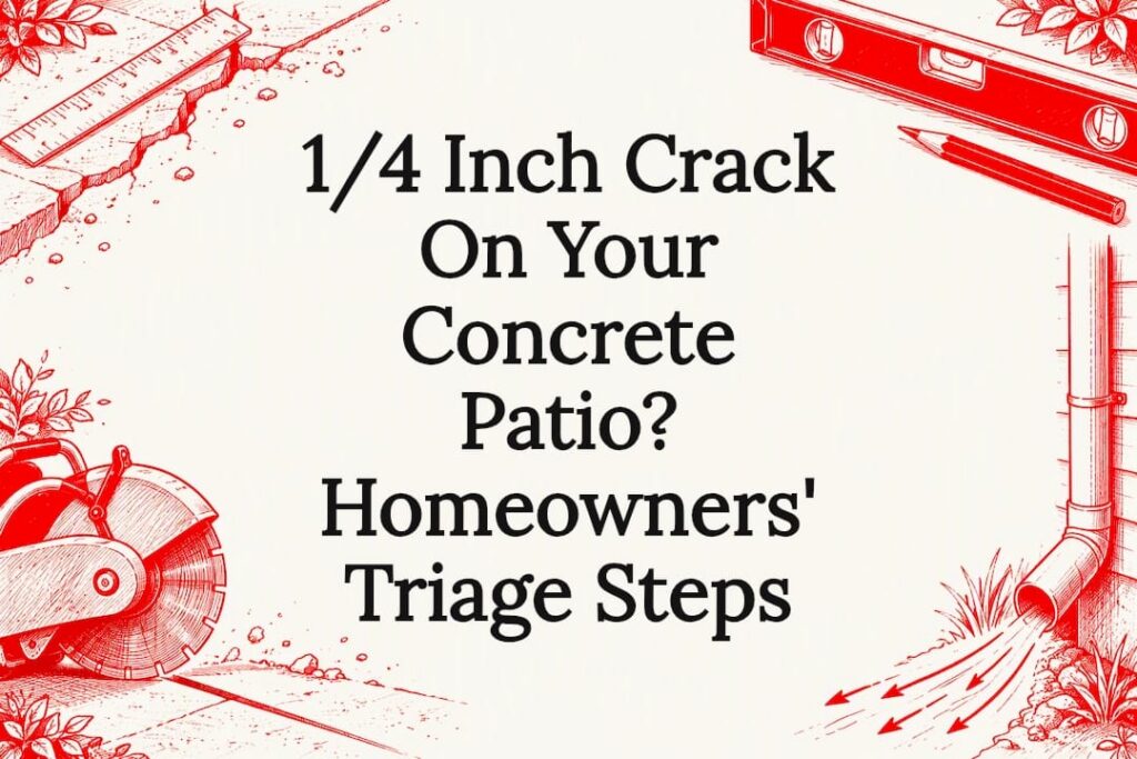 Decorative cracked patio title card illustration