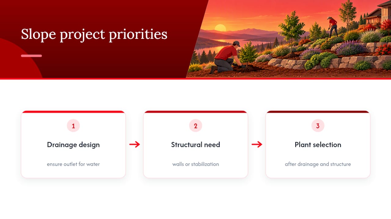 Ranked slope landscaping priorities