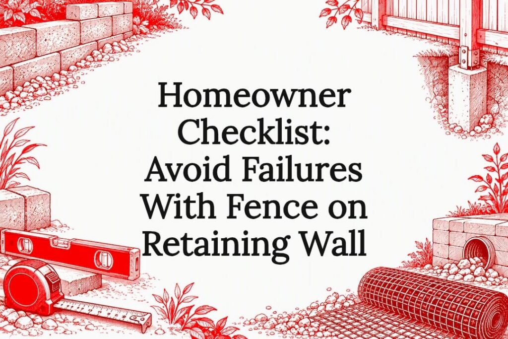 Homeowner Checklist: Avoid Failures With Fence on Retaining Wall Fence and retaining wall checklist title card