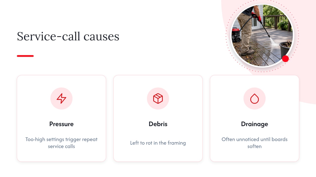 Three recurring causes of deck service calls