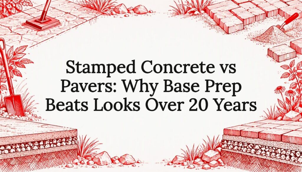 Decorative title card with pavers and base layers