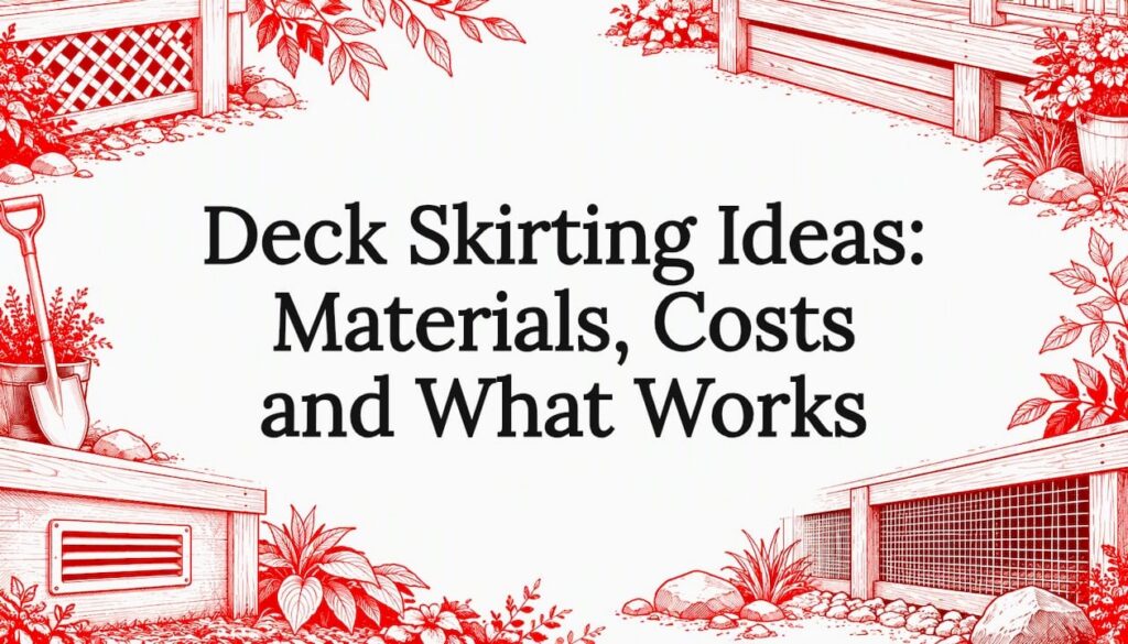 Deck skirting details framing a clear title area