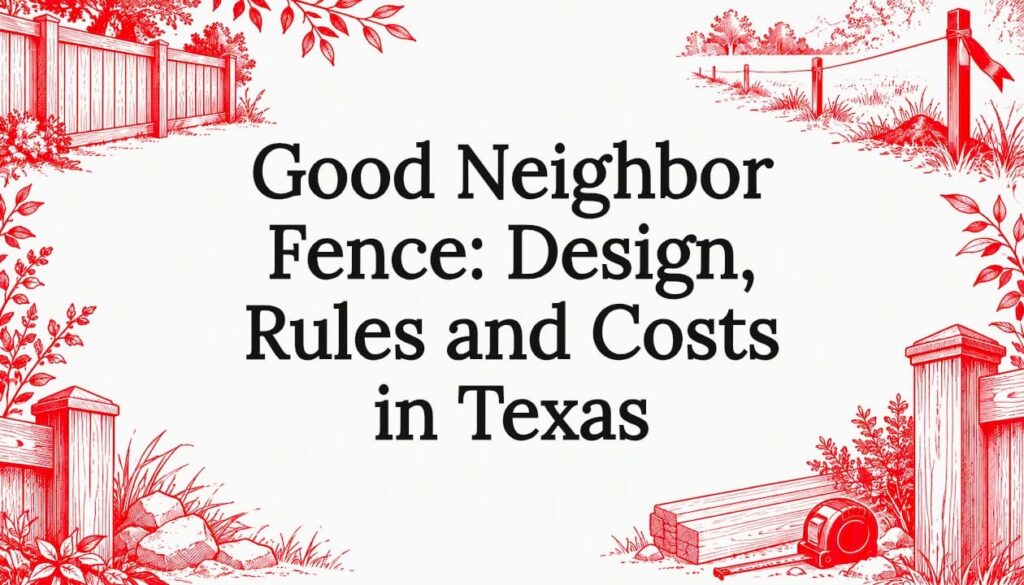 Hand-drawn fence sketches frame the title